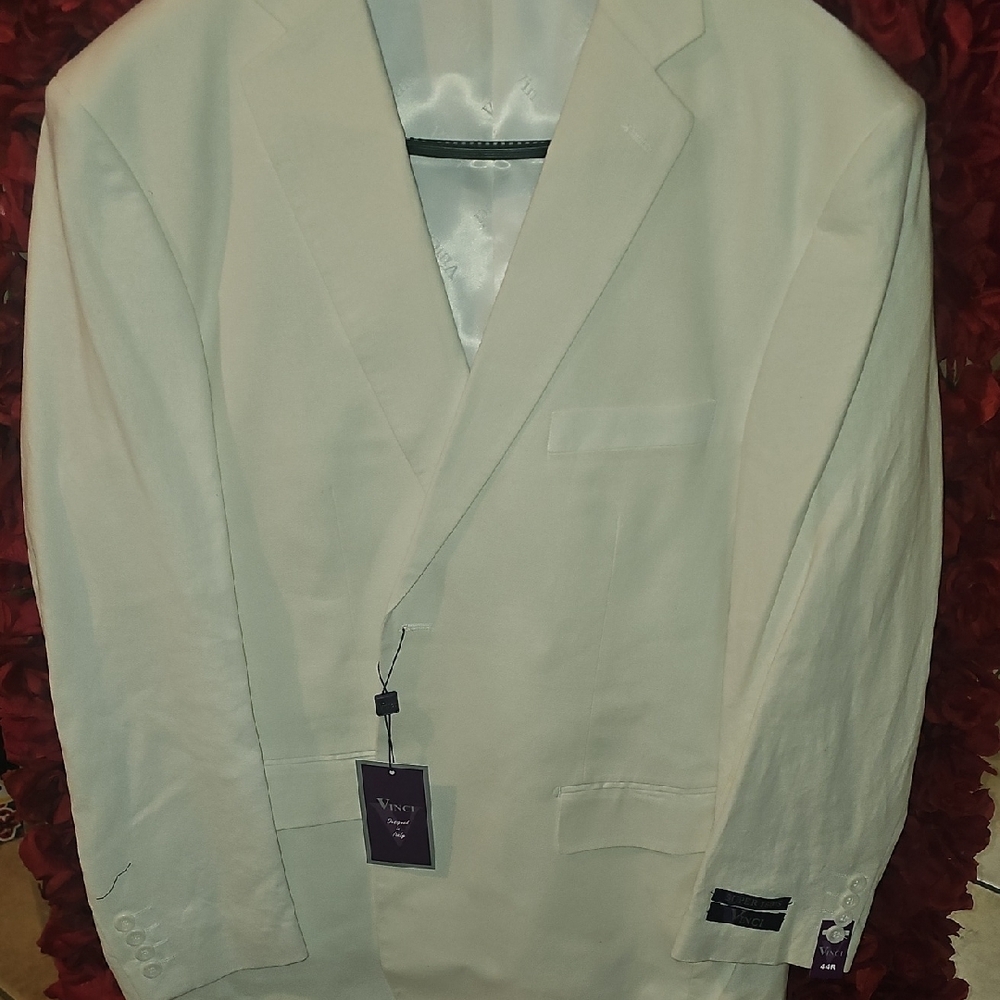 Vinci Super 150's NWT Men's Suit Jacket Zegna White Dbl Breast Italian  Size 44R